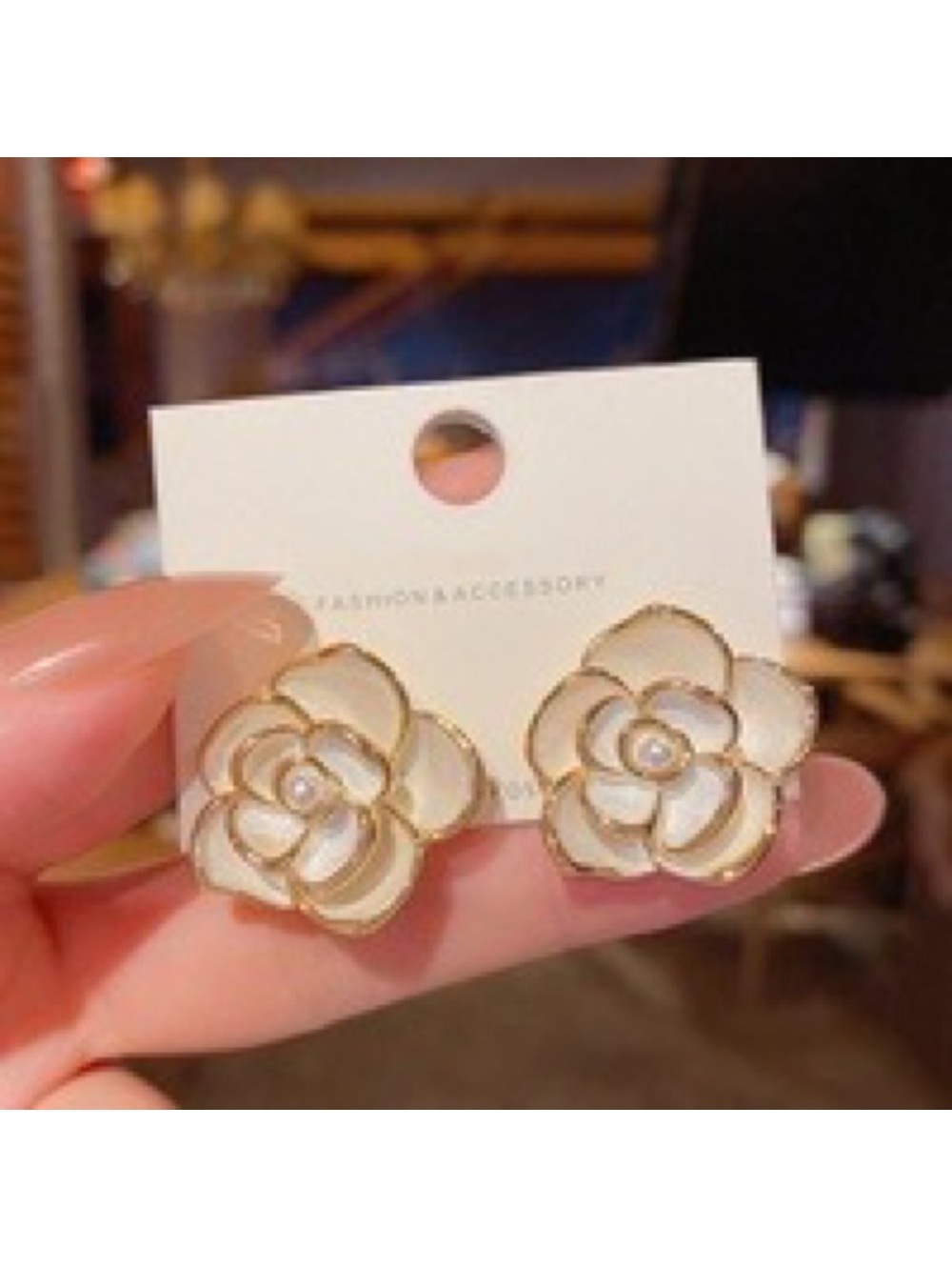 Gold and Pearl Floral Earrings